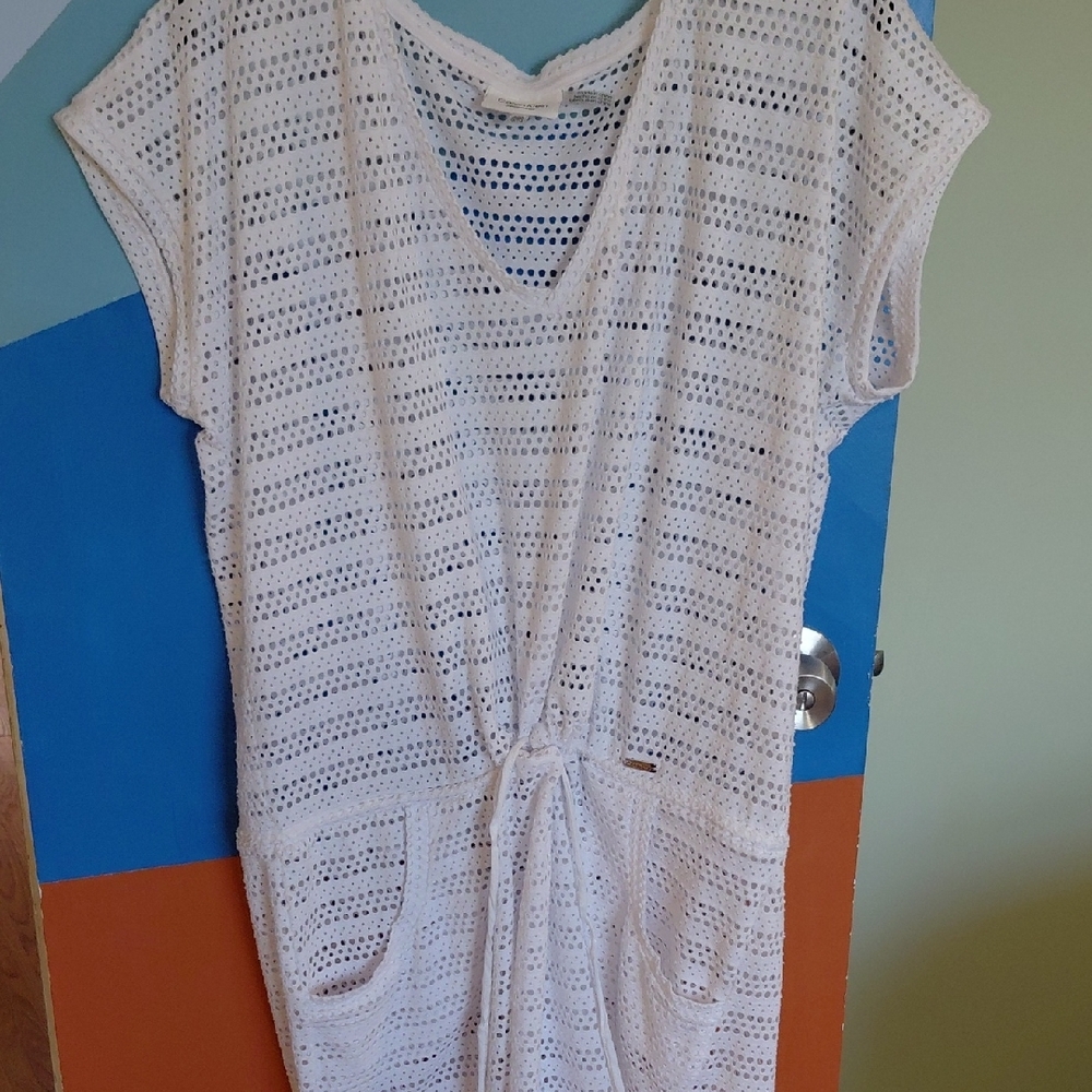Calvin Klein Collection White Crochet Swim Coverup - Picture 8 of 9